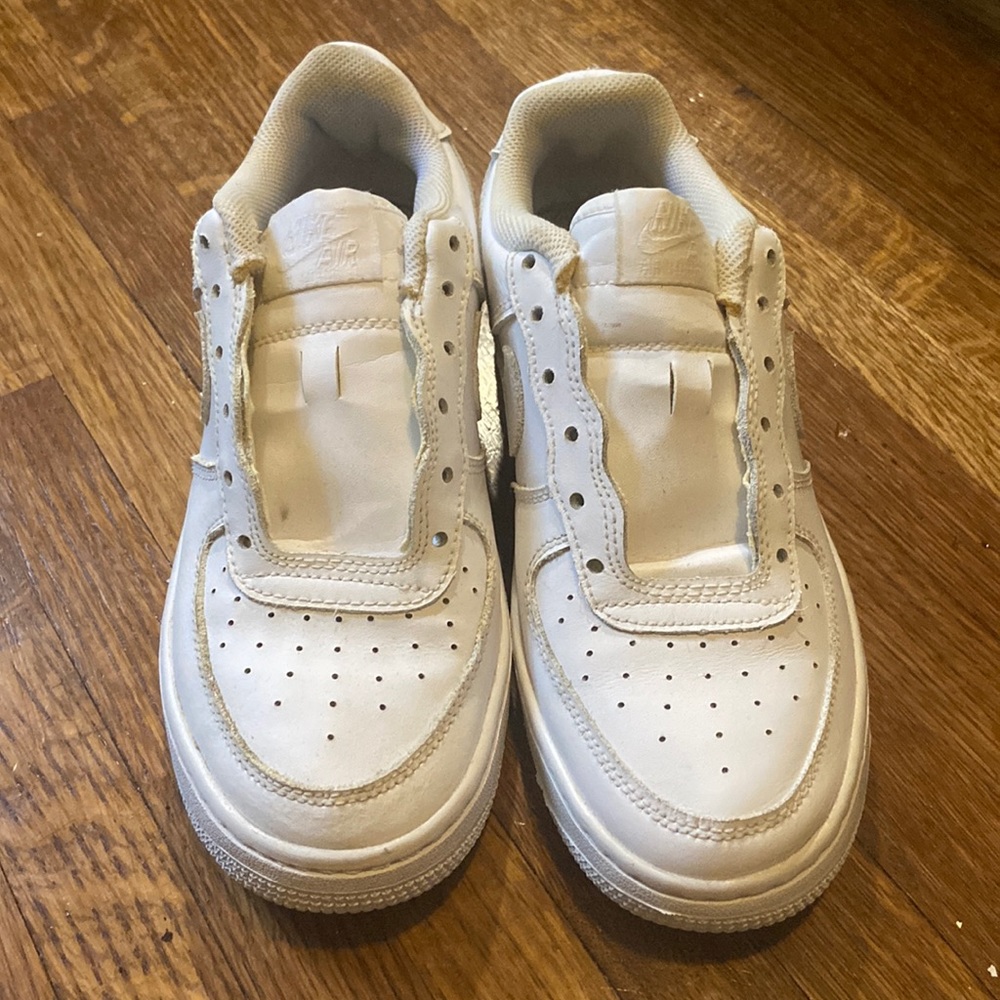 Nike White Af1s Gs 5.5
